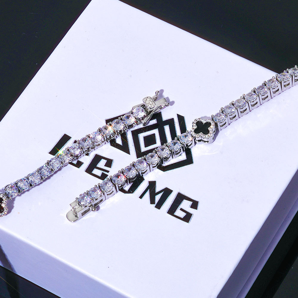 Enamel Clover Tennis Chain Necklace