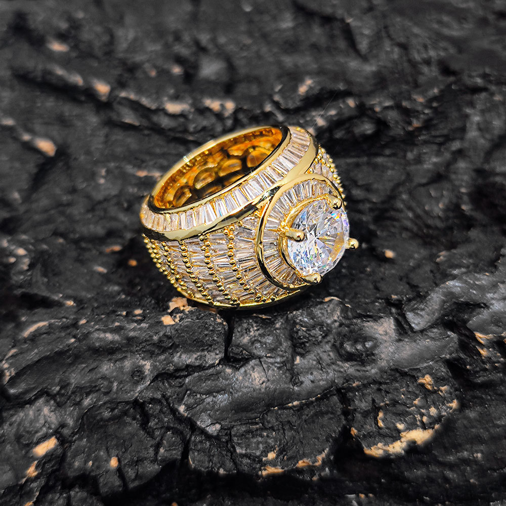 Iced Clustered Band Ring