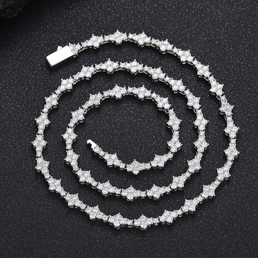 6.5mm Cross Iced Out Tennis Chain Necklace