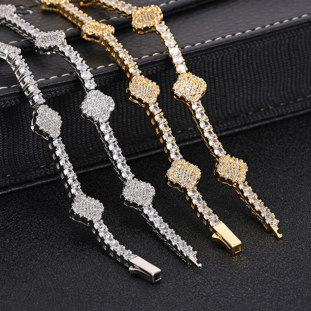 3.5mm Gold Plated Clover Tennis Bracelet