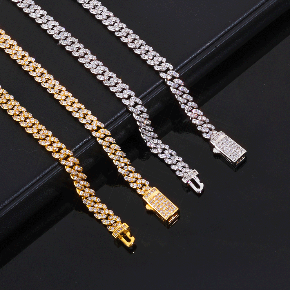 6MM Full Pave Full Pave Iced Out Cuban Chain Necklace