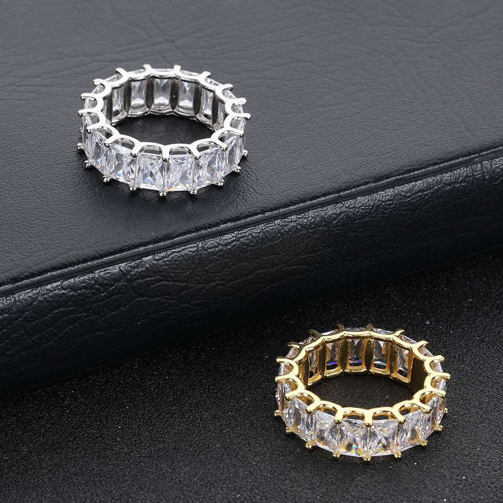 Iced Out Copper Micro Pave Baguette CZ Ring