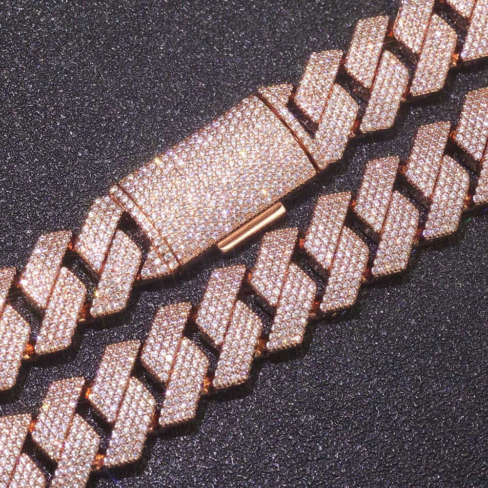4 Rows Prong Cuban Link Chain 15mm