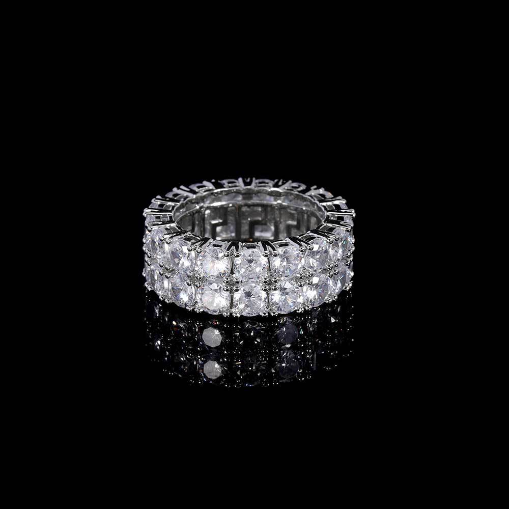 Double Row CZ Diamond Ring