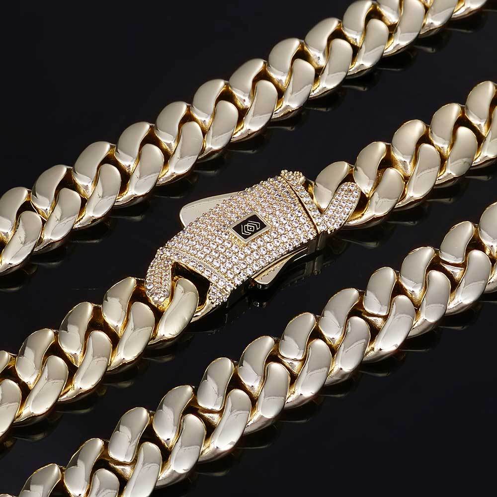 Monaco Clasp Flat Miami 14K Cuban Link Chain