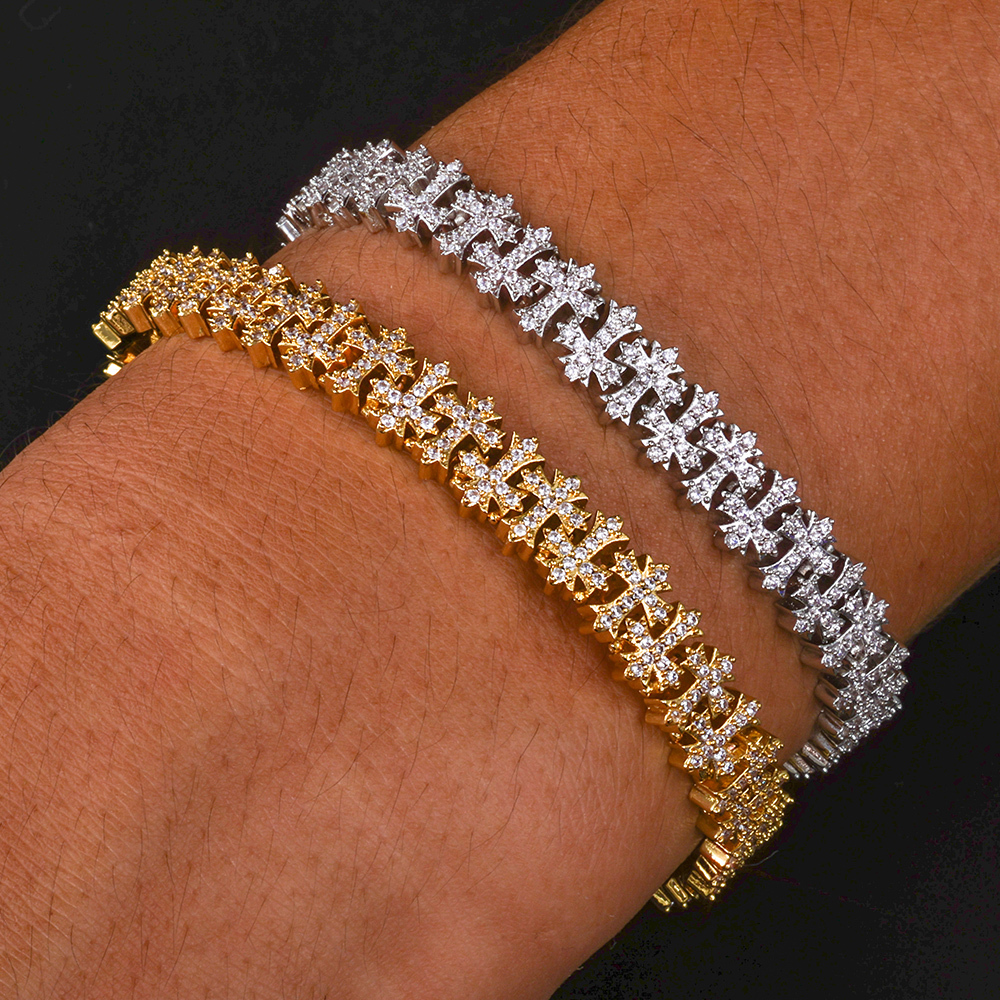 11mm Hip Hop Cross Cuban Link Bracelet
