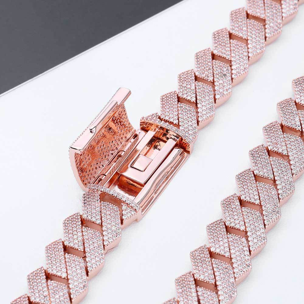 4 Rows Prong Cuban Link Chain 15mm
