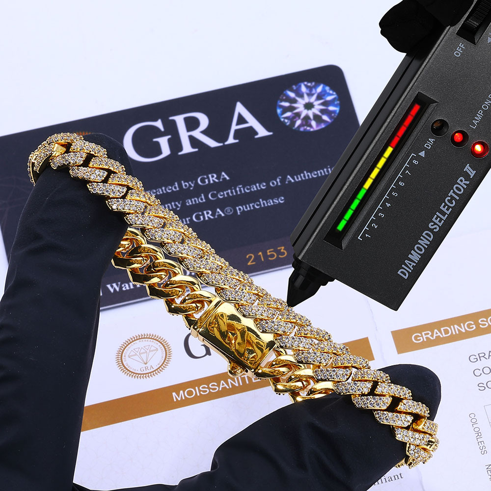 6mm Diamond Cuban Chain with Logo Clasp