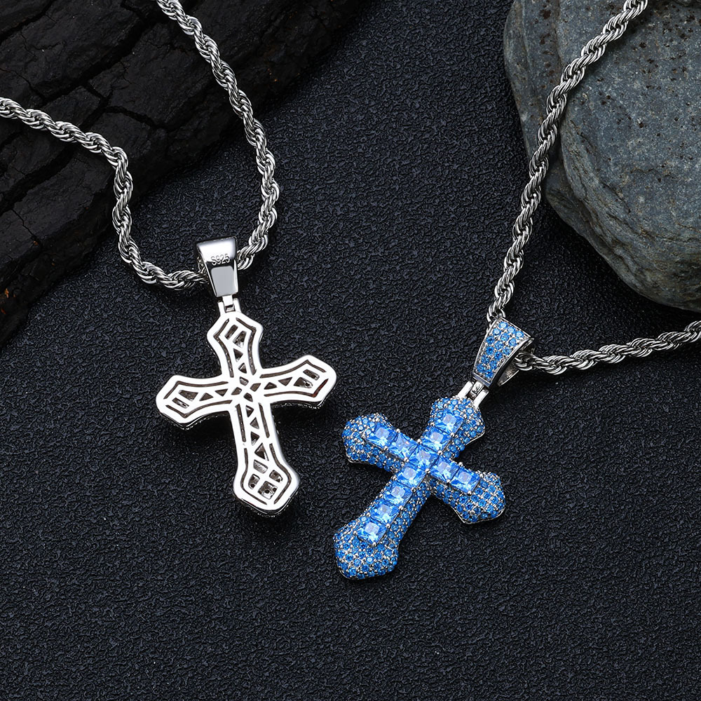 Hip Hop Iced Out Cross Necklace – CZ Diamond Jesus Pendant