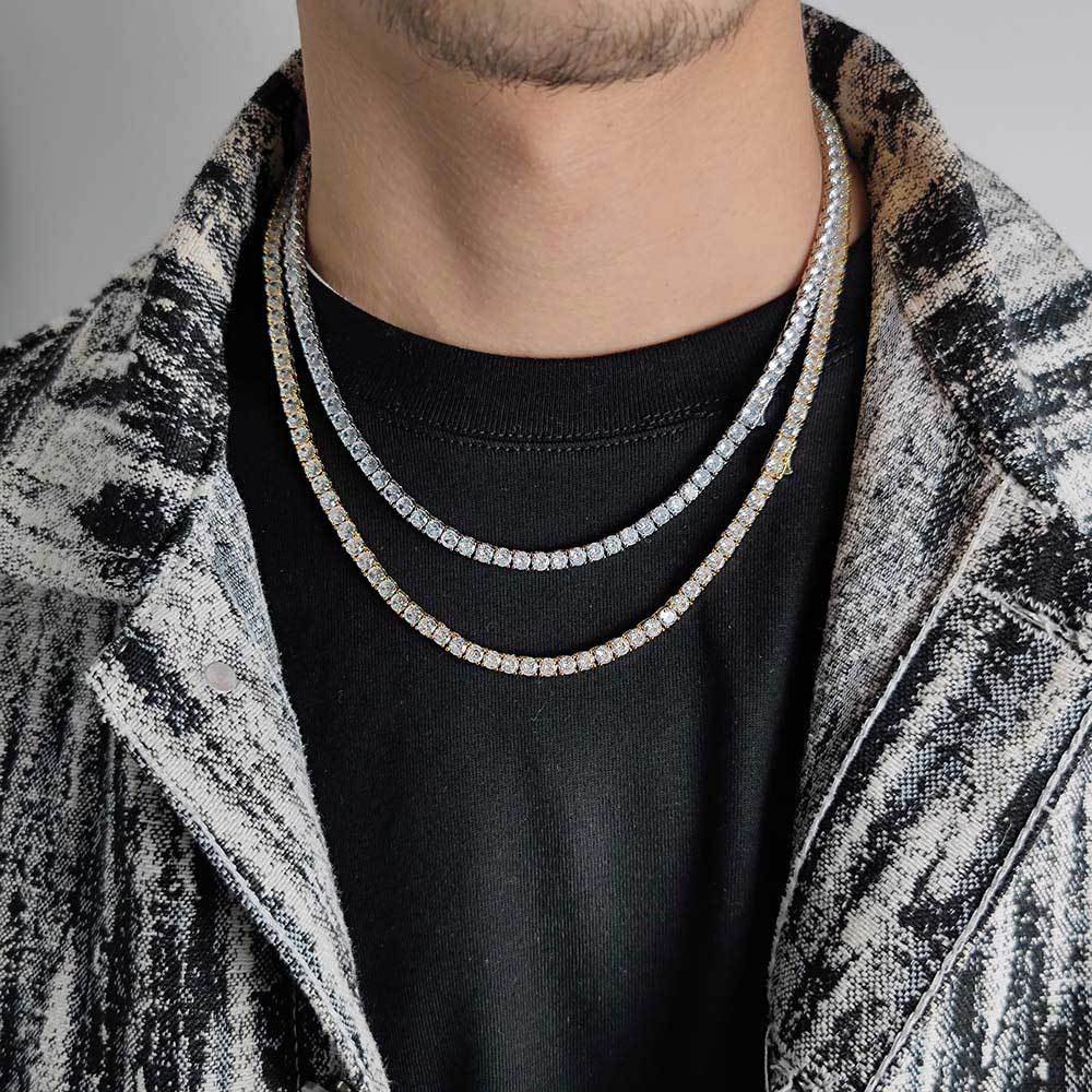 4mm Full Iced Diamond Tennis Chain Necklace