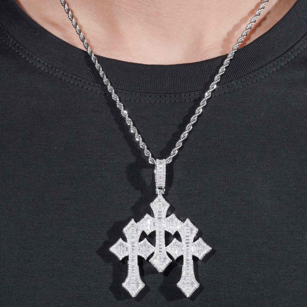 Custom Three Cross Pendant Hip Hop Jewelry