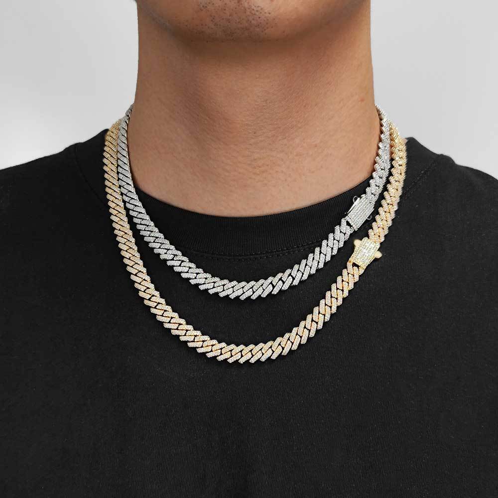 Custom Logo Diamond Cuban Chain 18K Gold Plated
