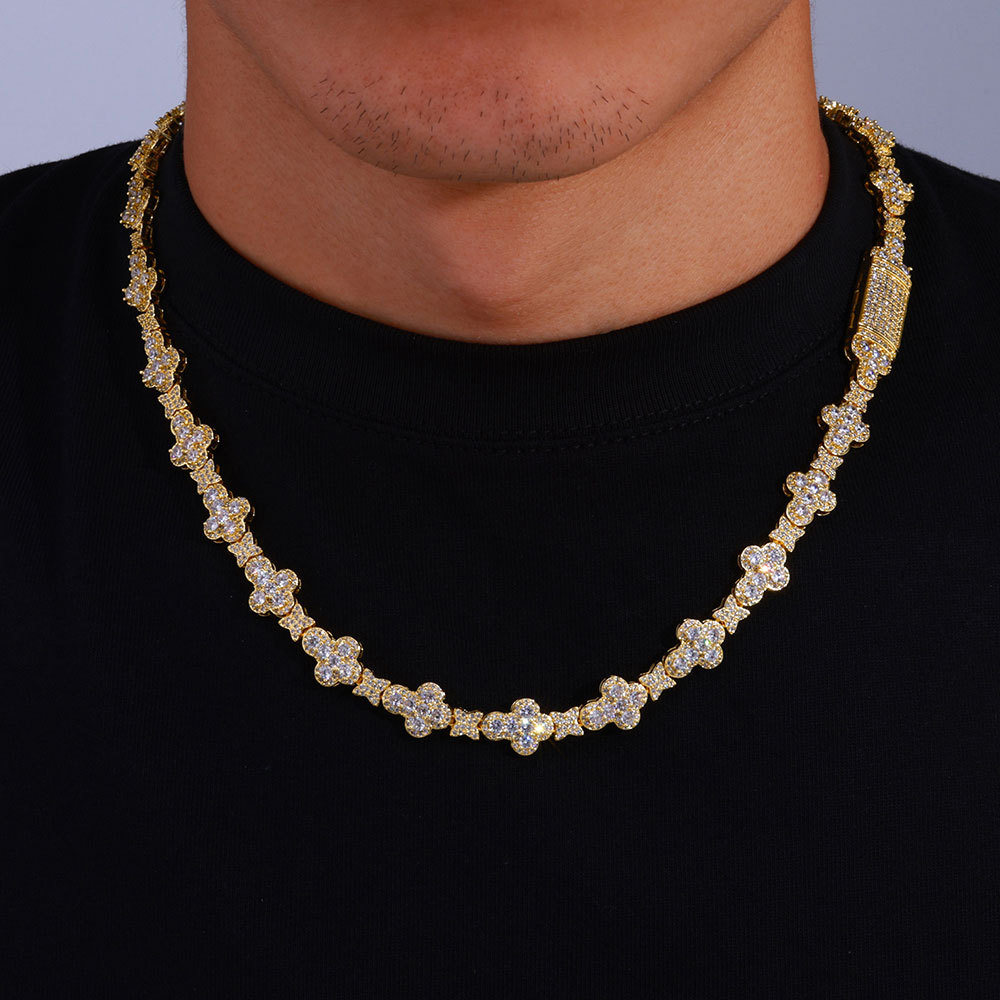 Cross Of X Iced Chain - 10mm