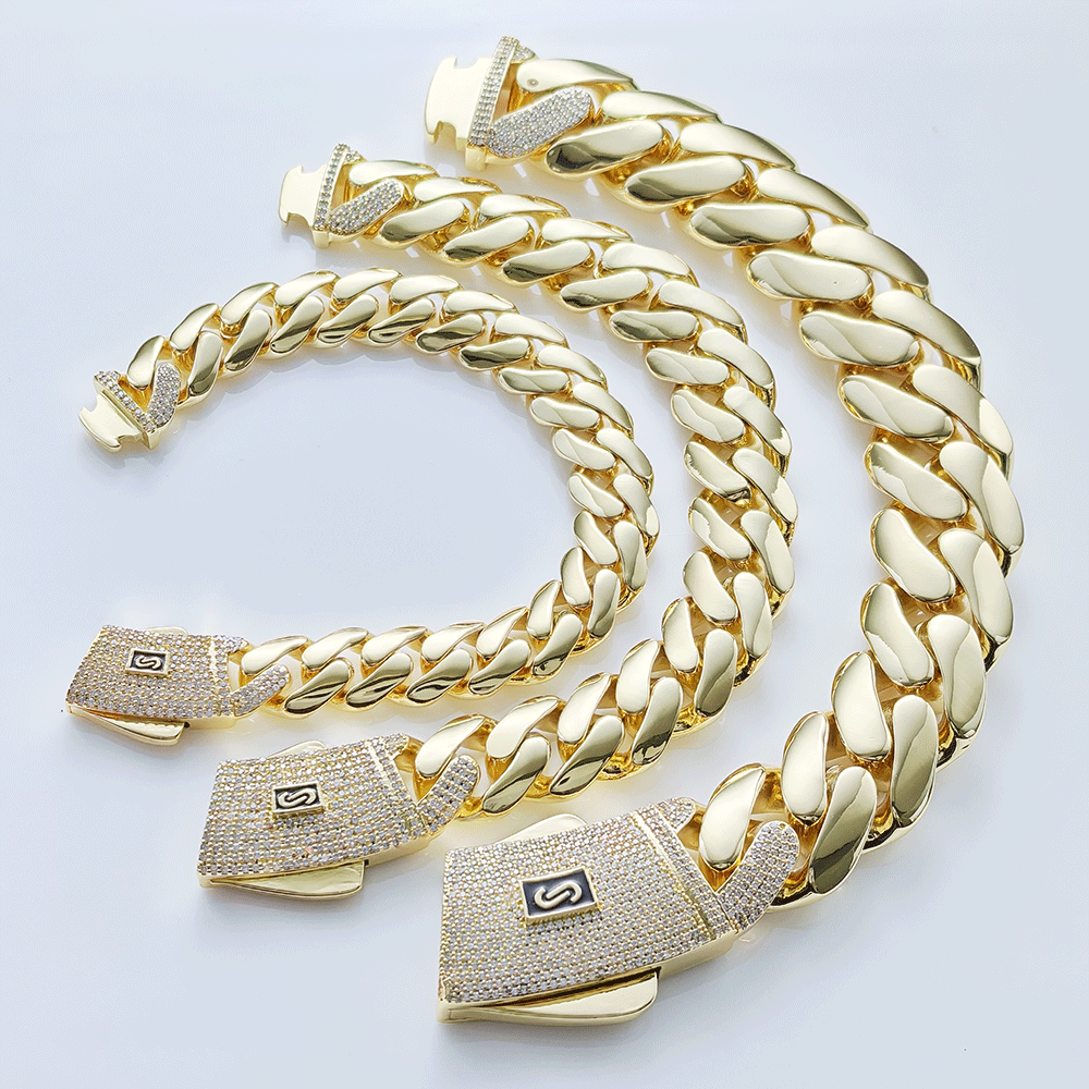 14K Gold Plated Solid Thick Monaco Cuban Link Bracelet