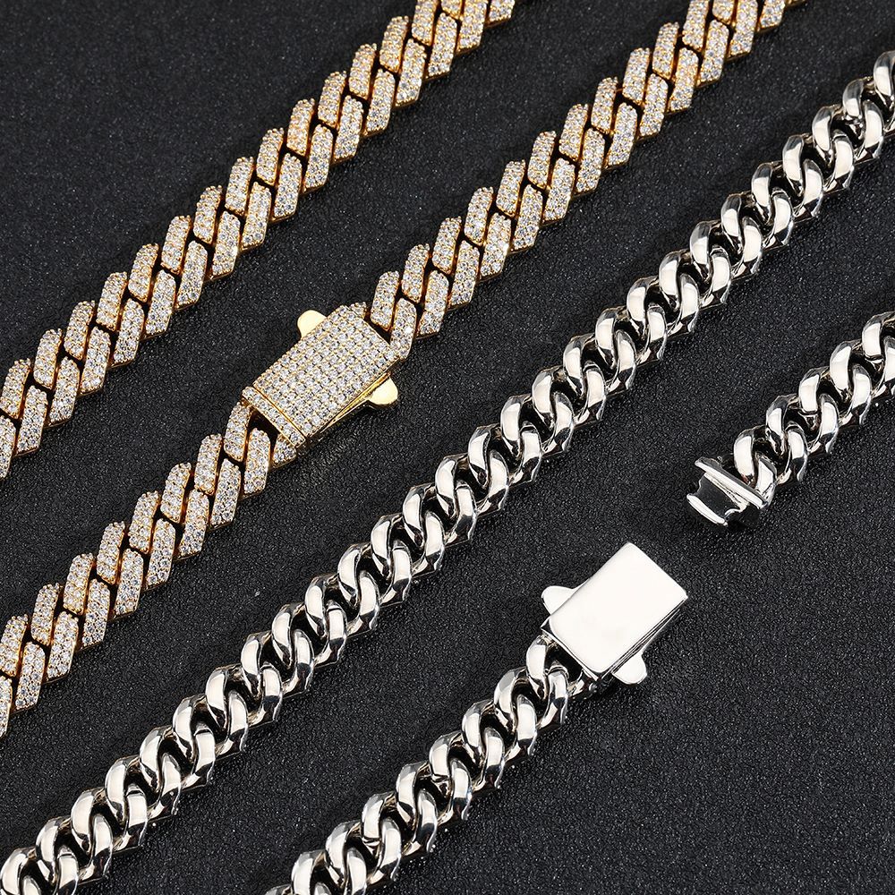 8mm Custom Logo Cuban Chain 925&VVS Silver Moissanite