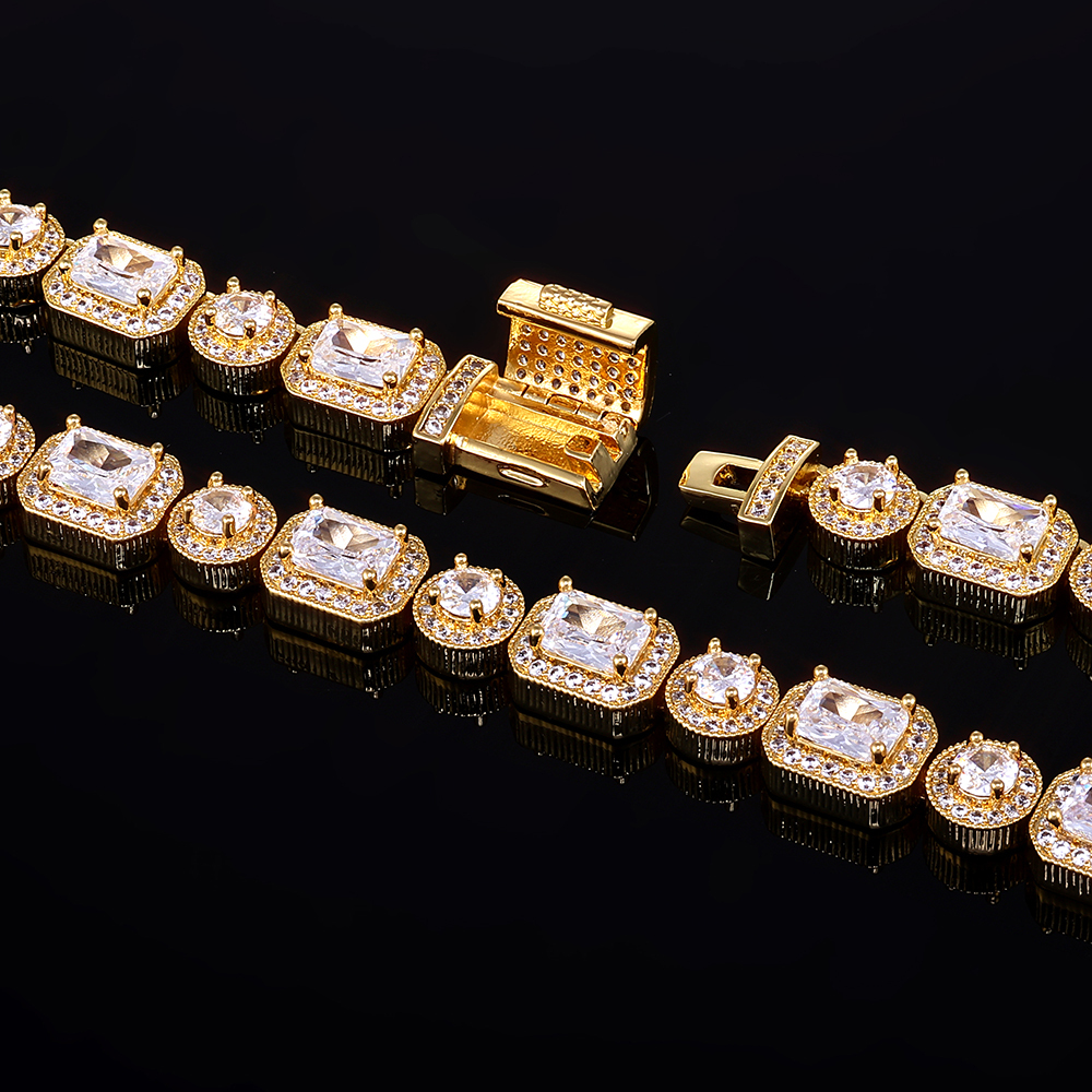10mm Iced Sugar Chain – Gold Plated CZ Hip Hop Necklace & Bracelet
