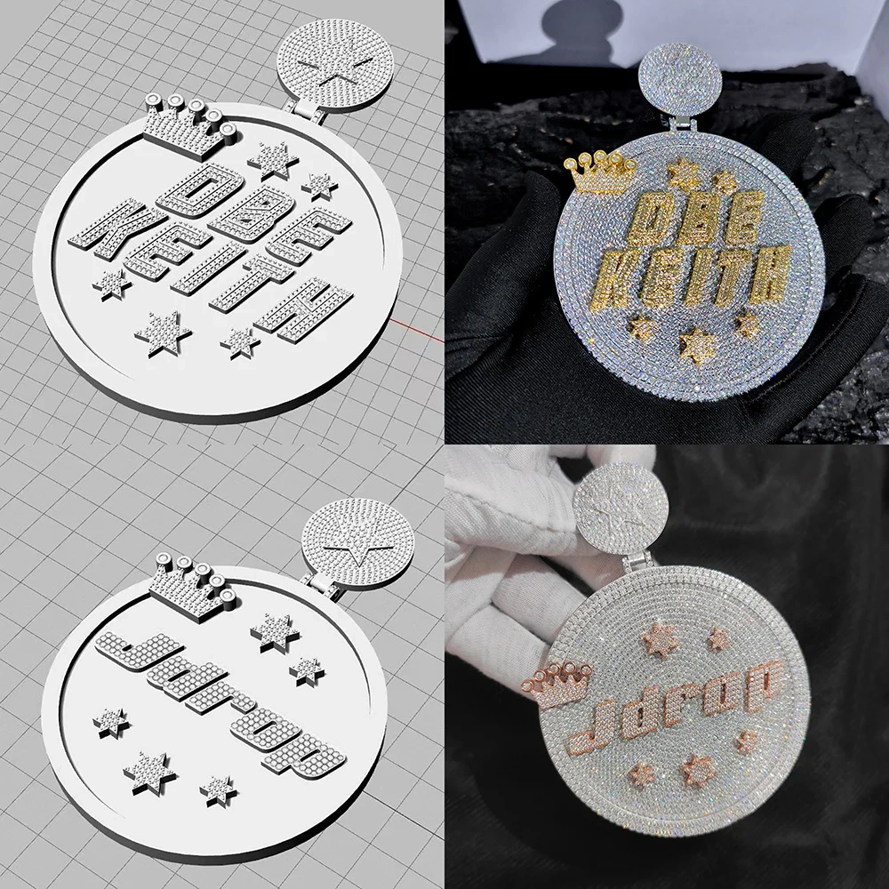 Pass Diamond Tester Hip Hop Fine Jewelry S925 Vvs Moissanite Diamond Iced Out Custom Moissanite Pendant Hiphop