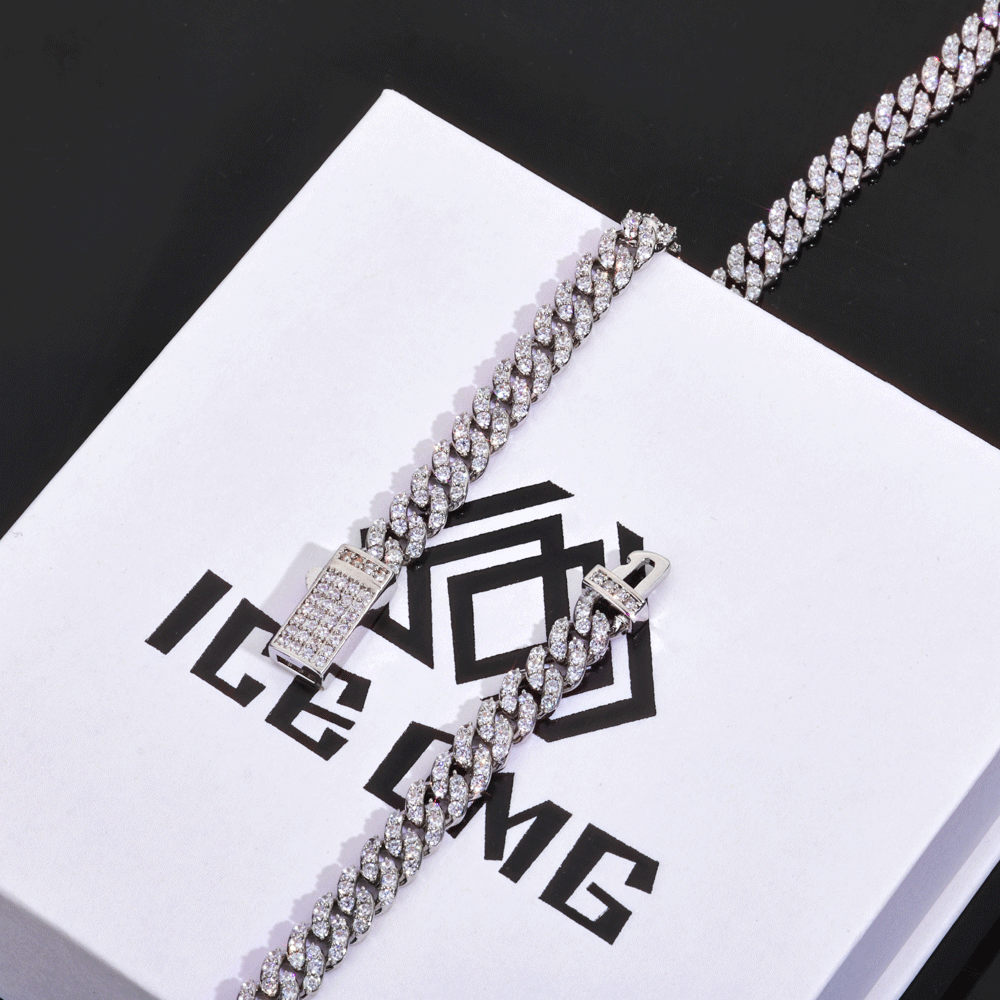 6MM Full Pave Full Pave Iced Out Cuban Chain Necklace