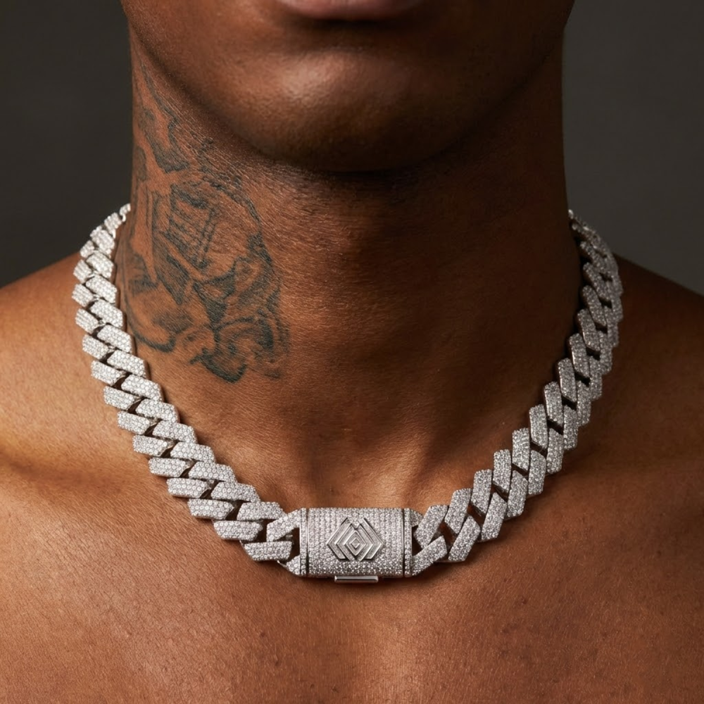 4 Rows Prong Cuban Link Chain 15mm