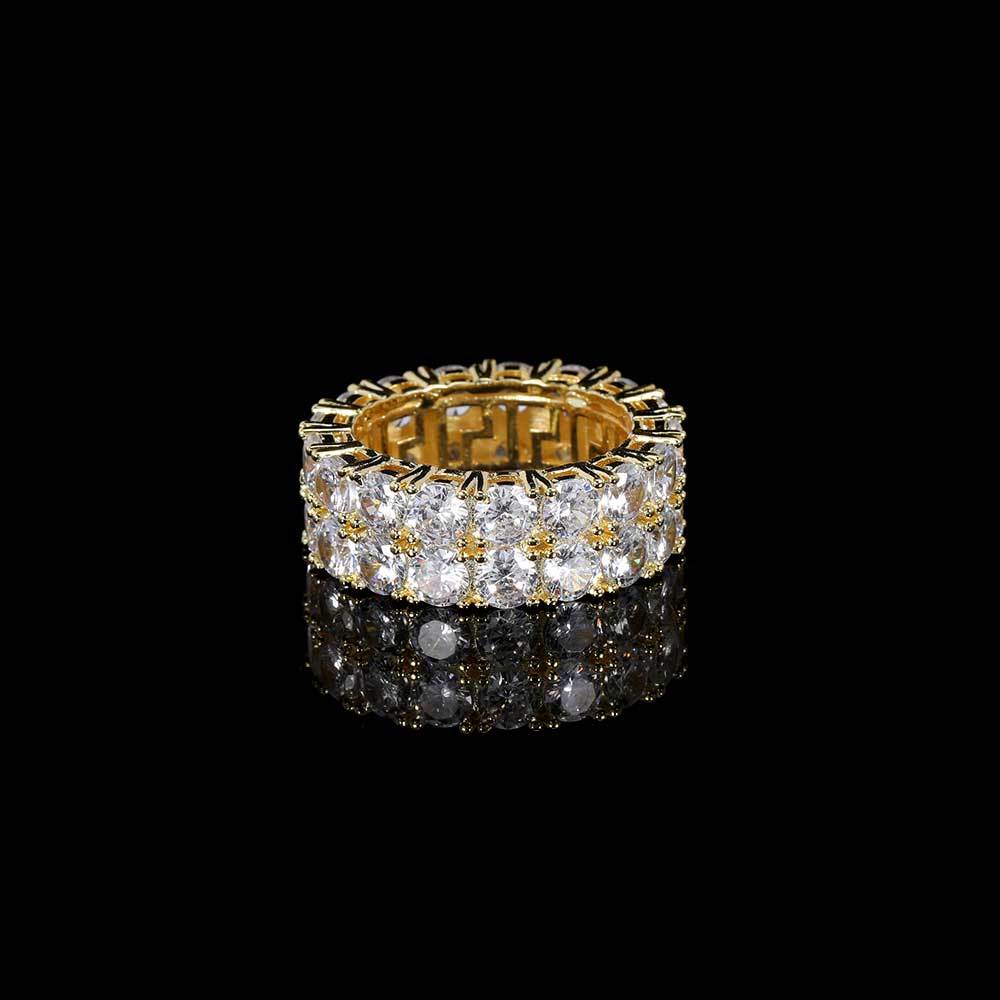 Double Row CZ Diamond Ring