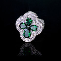 Silver+Green CZ