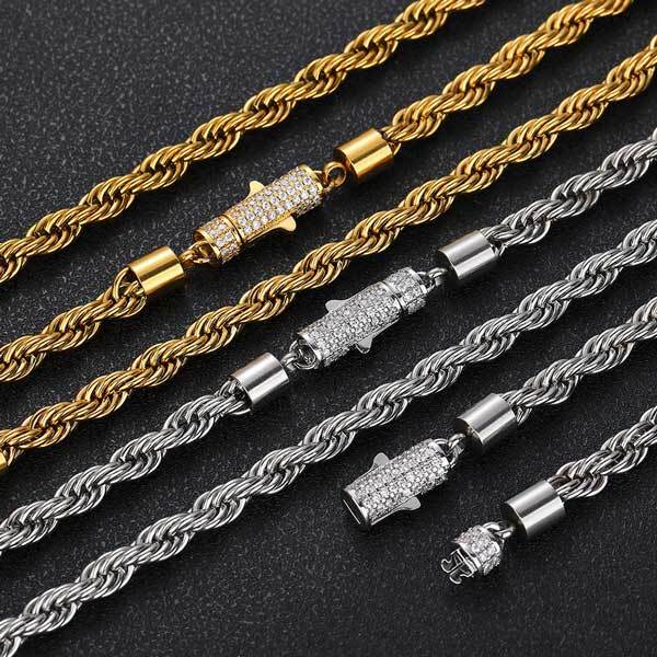 Stainless Steel Rope Chain  Hip Hop Style for Men