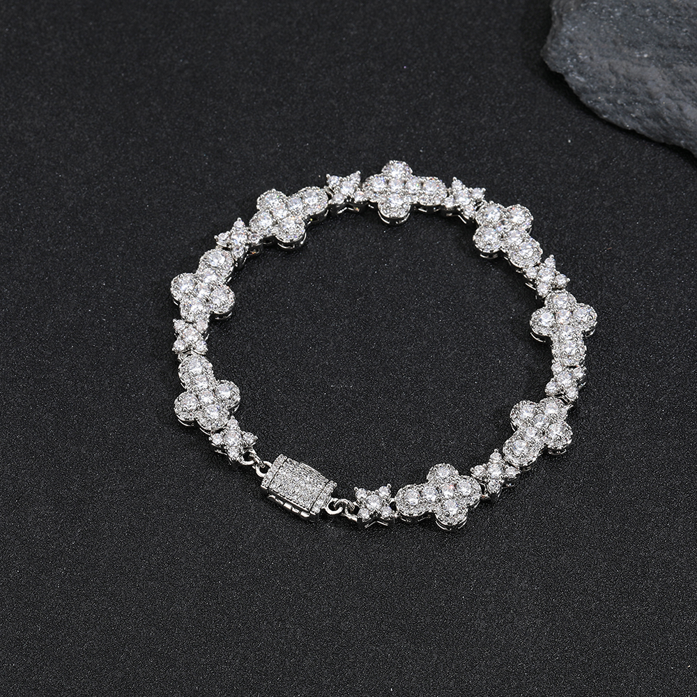 10mm Cross X Iced Bracelet