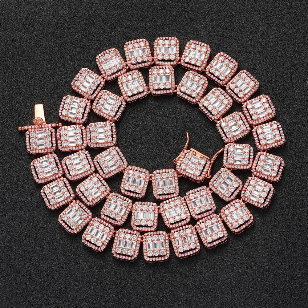 Iced Out Tennis Chain  Mixed Zircon Hip Hop Necklace