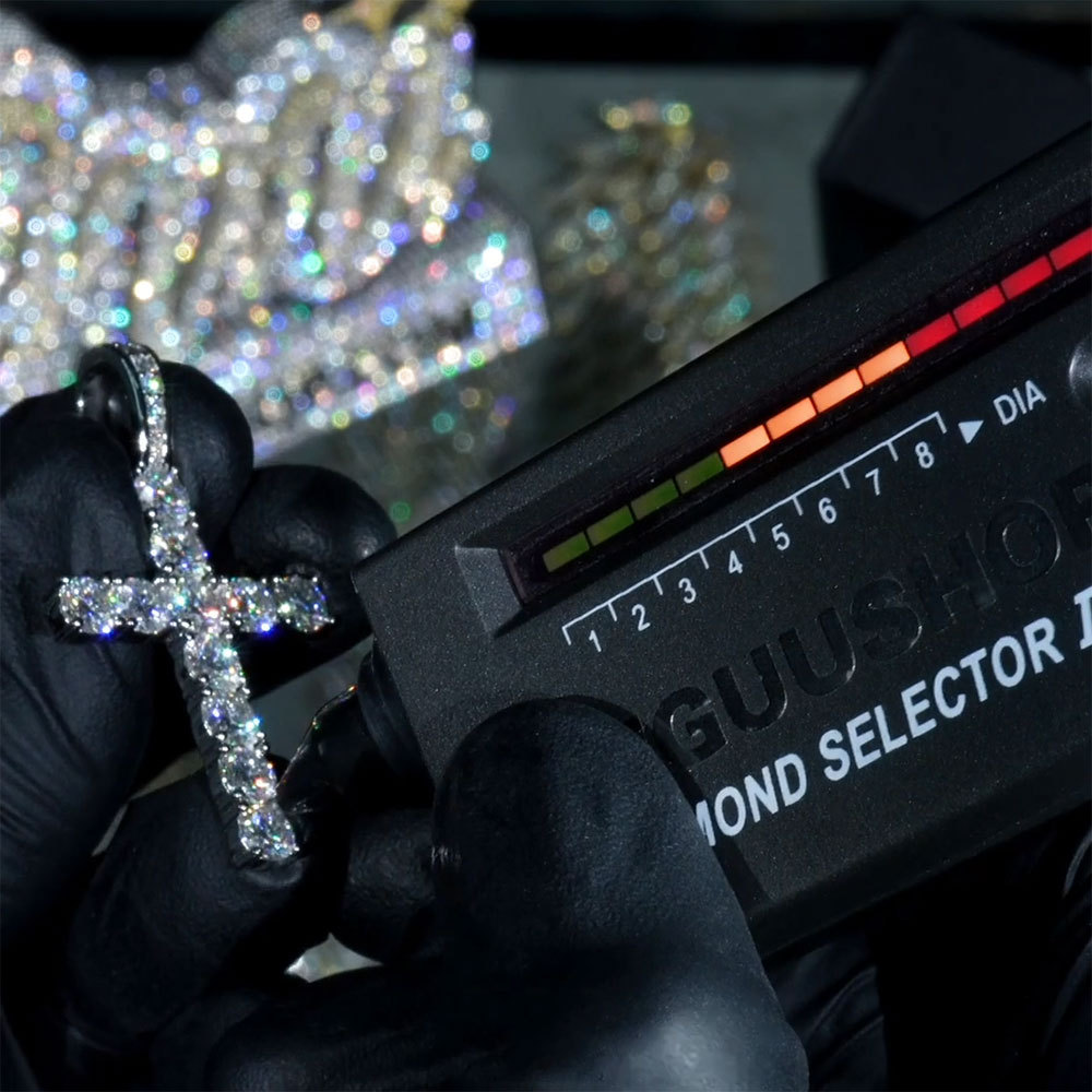 Iced Out Jesus Cross Pendant VVS Moissanite 925 Silver White Gold