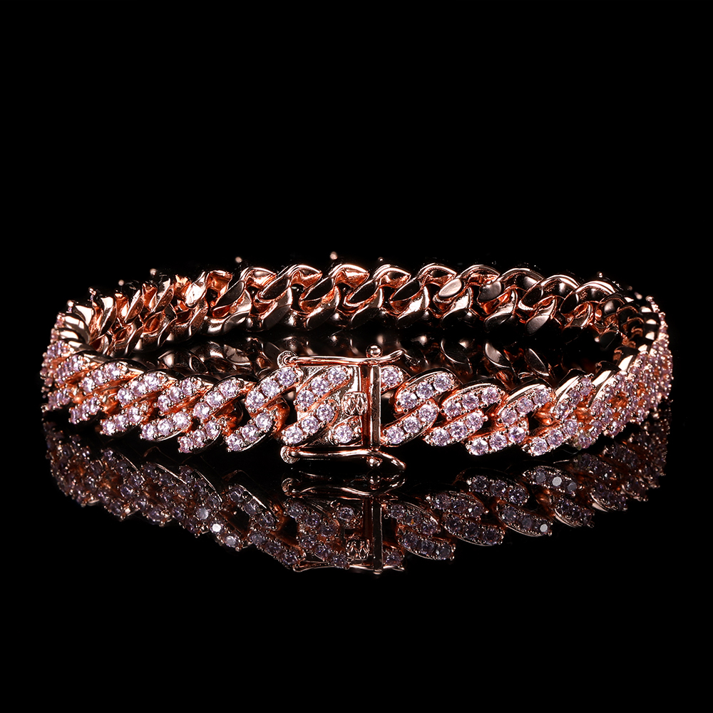 9mm Single Row Iced Out CZ Cuban Link Bracelet