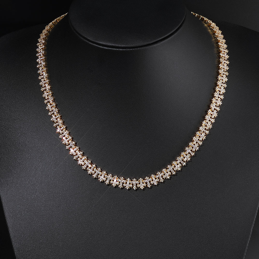 11mm Iced Out Cross Cuban Link Chain Necklace