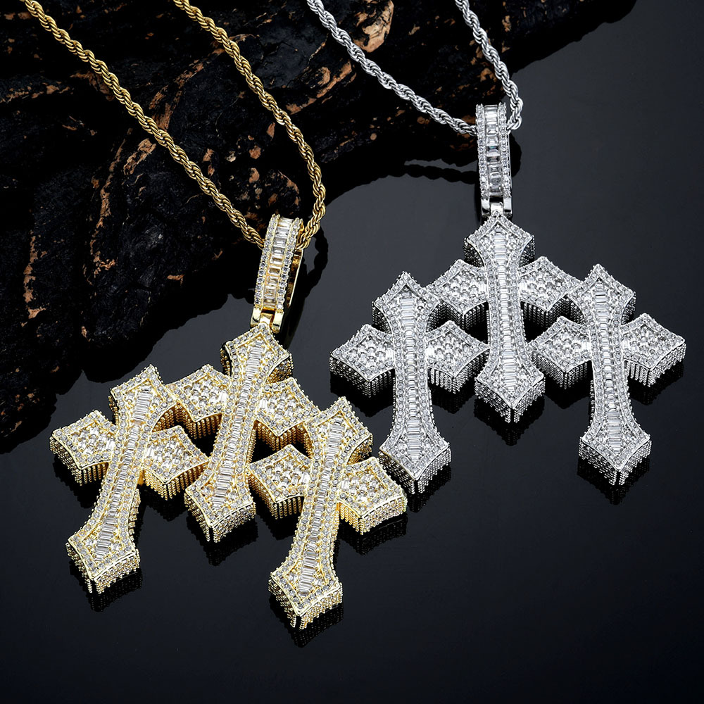 Custom Three Cross Pendant Hip Hop Jewelry