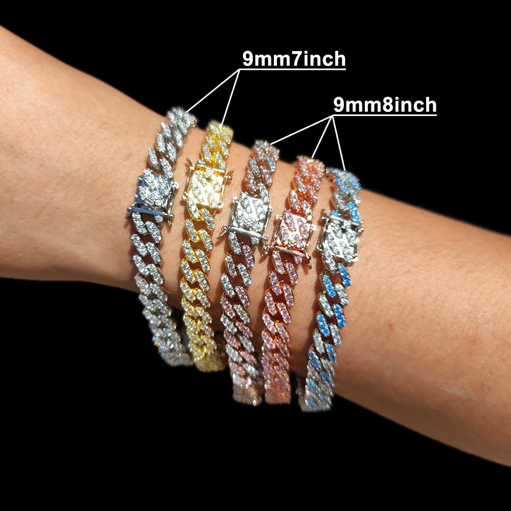 9mm Single Row Iced Out CZ Cuban Link Bracelet