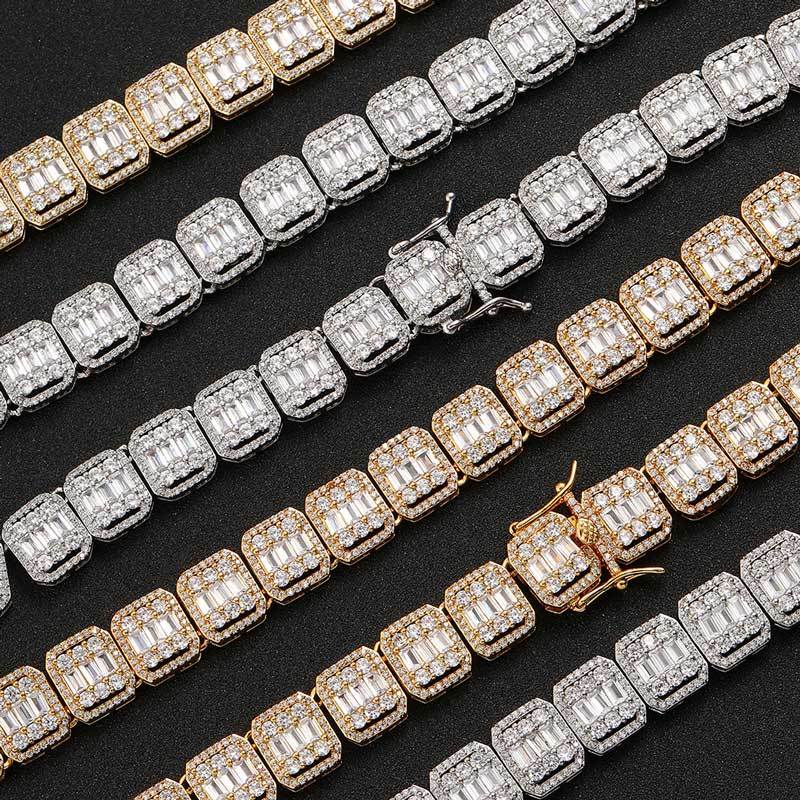Iced Out Tennis Chain  Mixed Zircon Hip Hop Necklace