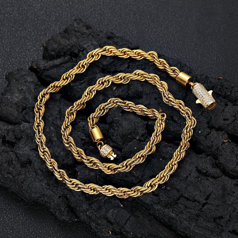 Stainless Steel Rope Chain  Hip Hop Style for Men