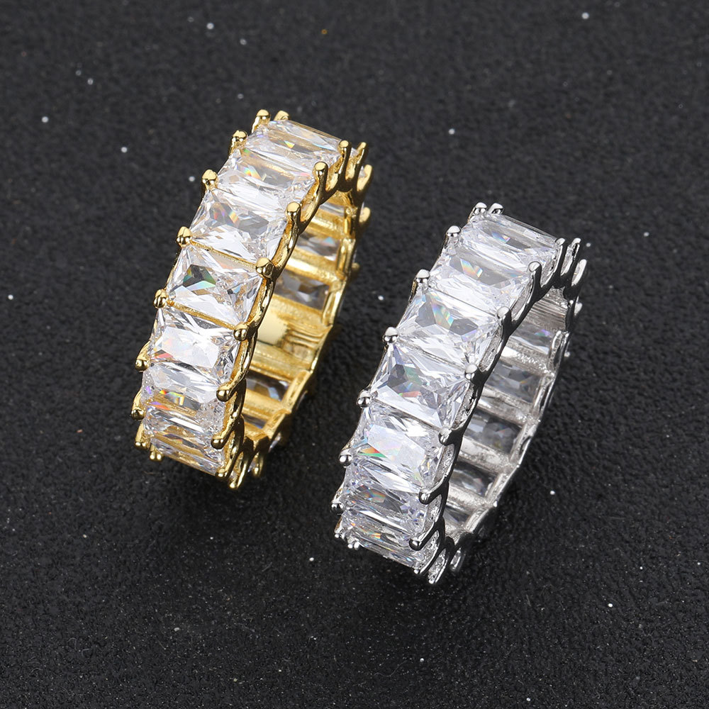 Iced Out Copper Micro Pave Baguette CZ Ring