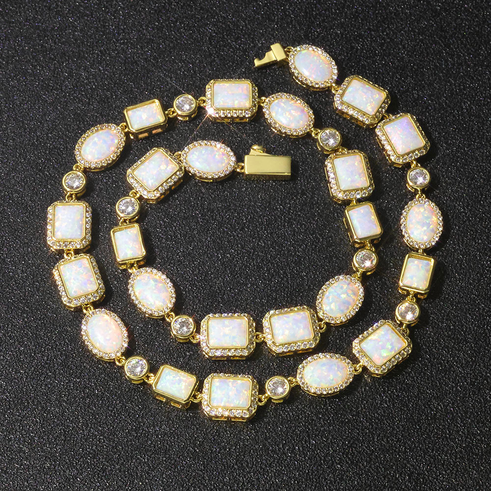 Multi-Color Opal Link Chain Gemstone Choker