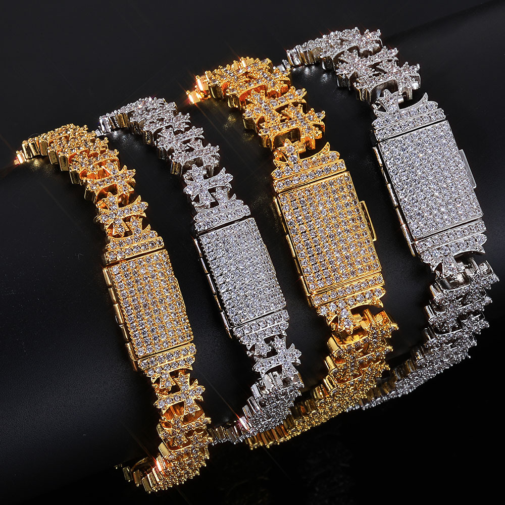 11mm Hip Hop Cross Cuban Link Bracelet