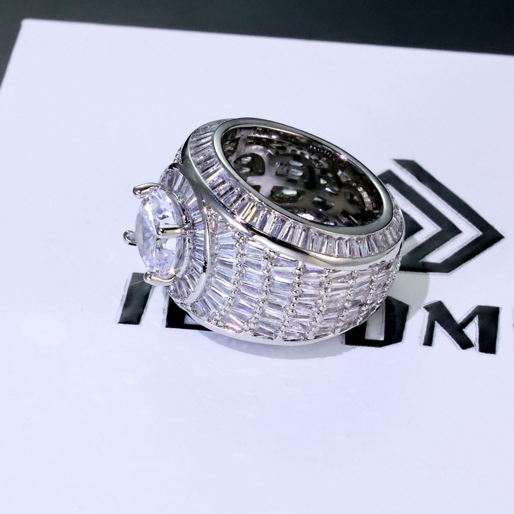Iced Clustered Band Ring