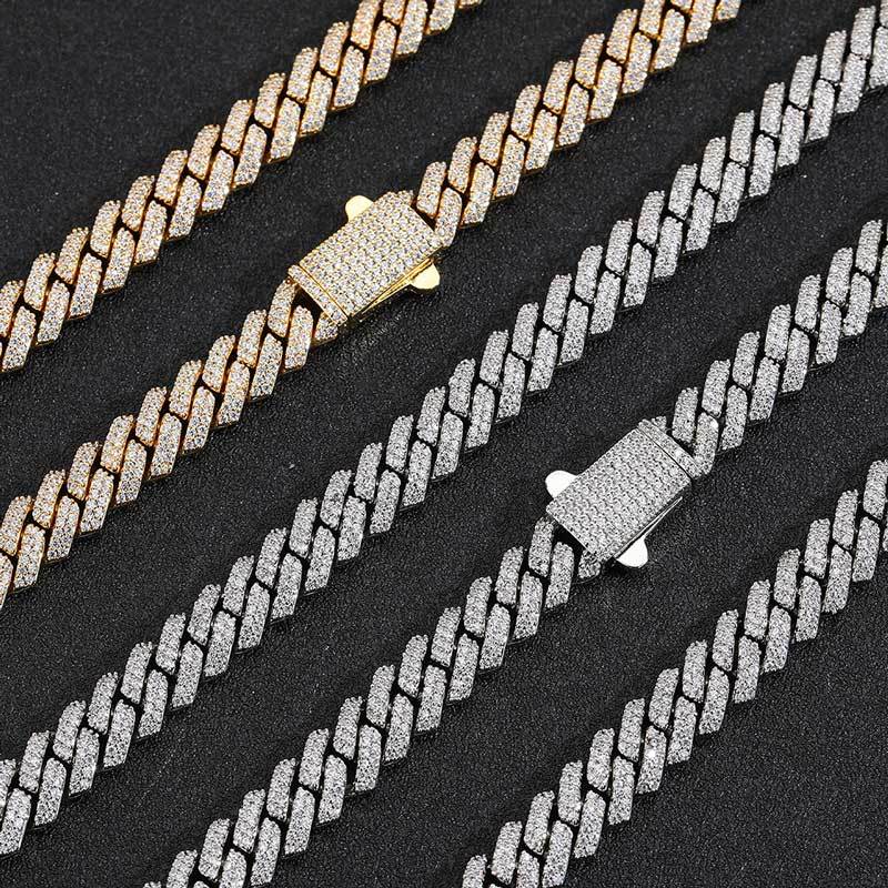 8mm Custom Logo Cuban Chain 925&VVS Silver Moissanite
