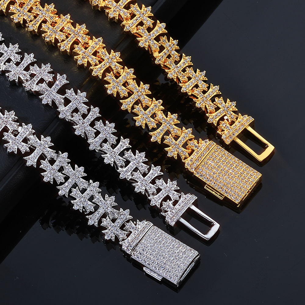 11mm Hip Hop Cross Cuban Link Bracelet
