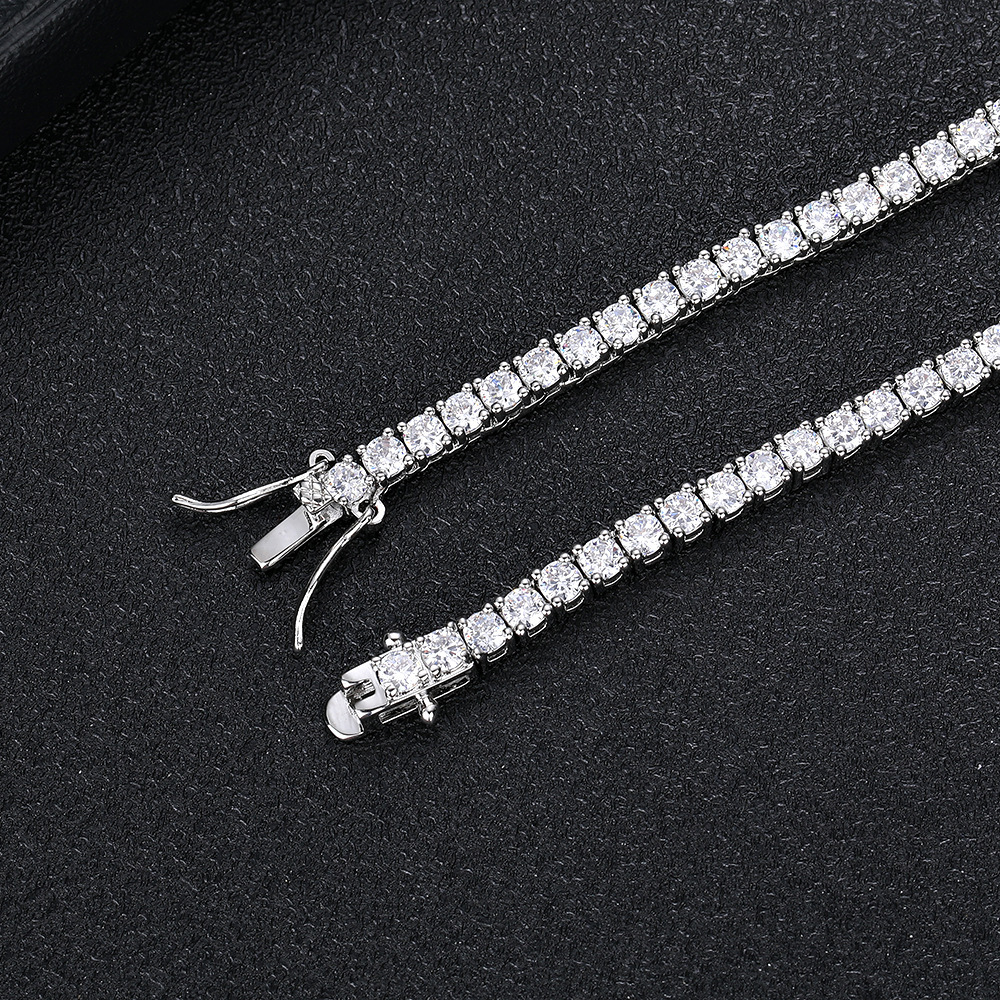 Bling CZ Gradient Tennis Chain  Hip Hop Necklace for Women