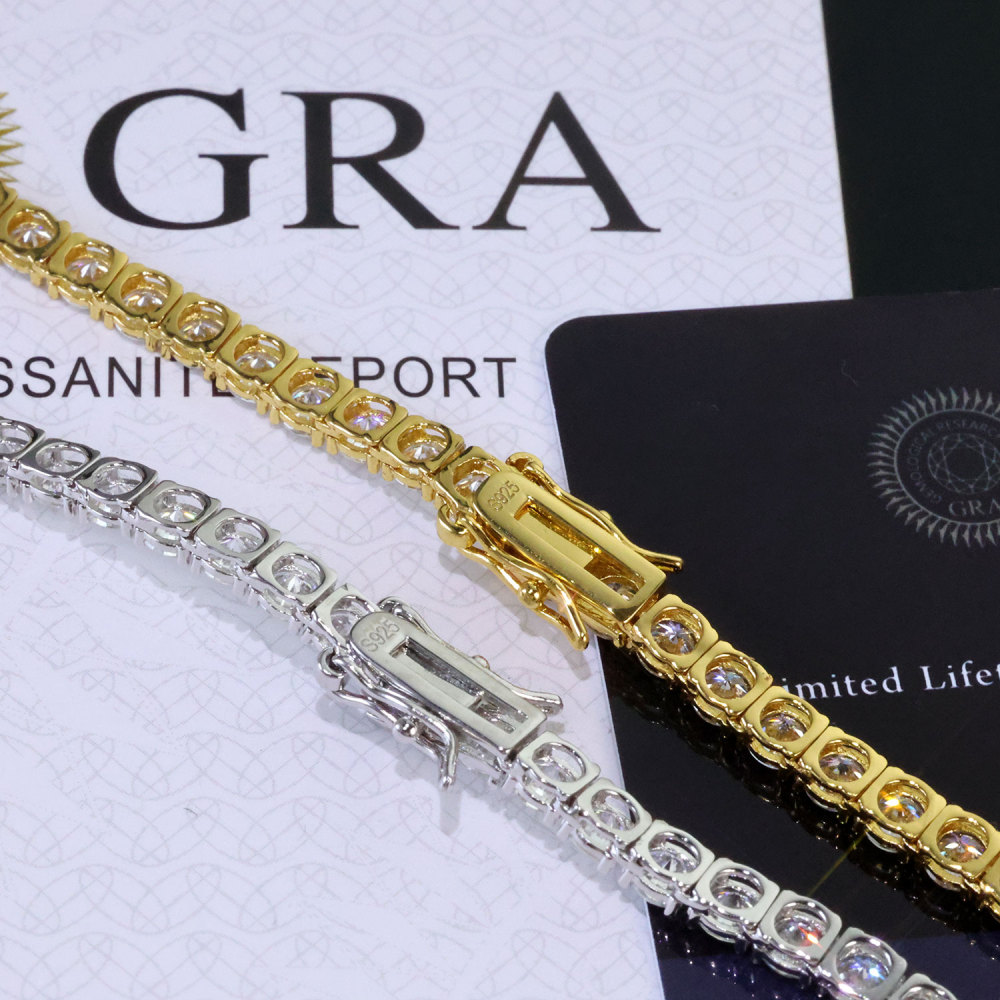Moissanite Tennis Bracelet  925 Silver (2mm–5mm)
