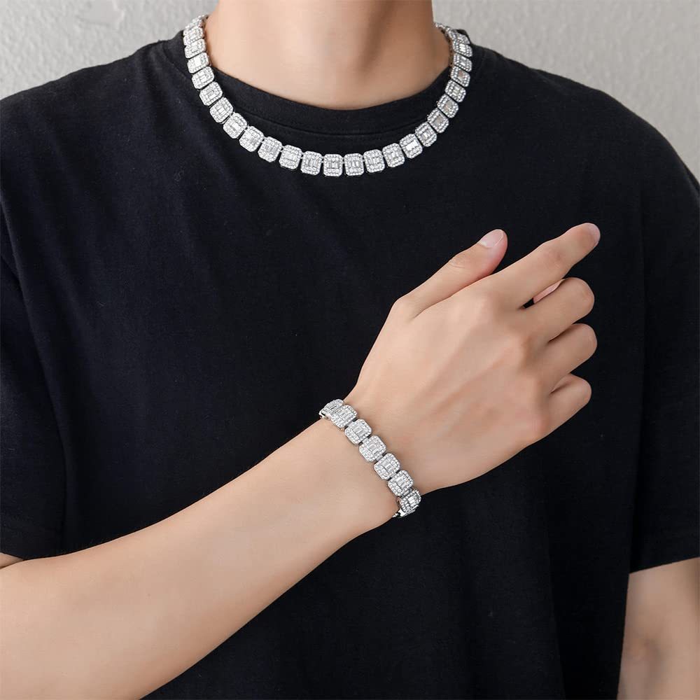 Iced Out Tennis Chain  Mixed Zircon Hip Hop Necklace