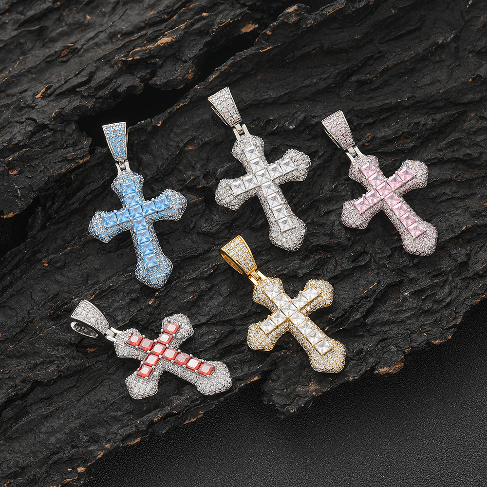 Hip Hop Iced Out Cross Necklace – CZ Diamond Jesus Pendant