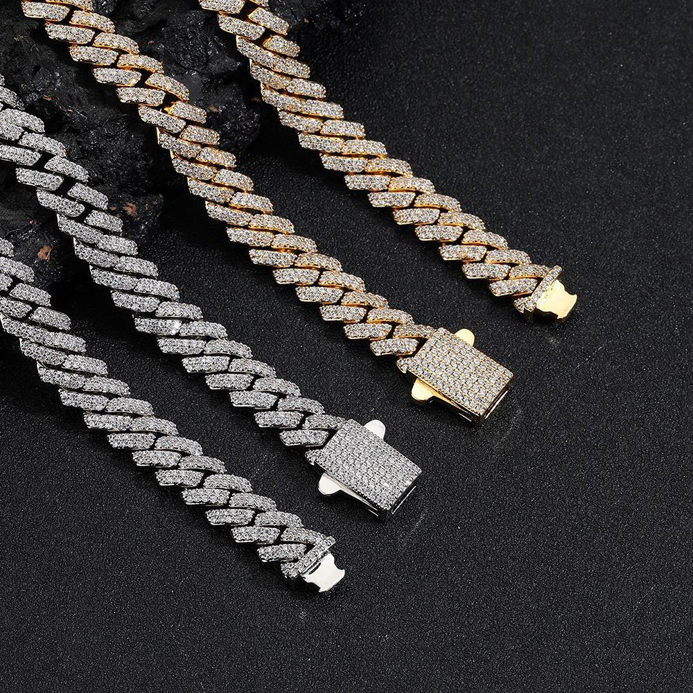 Custom Logo Diamond Cuban Chain 18K Gold Plated