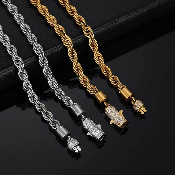 Stainless Steel Rope Chain  Hip Hop Style for Men