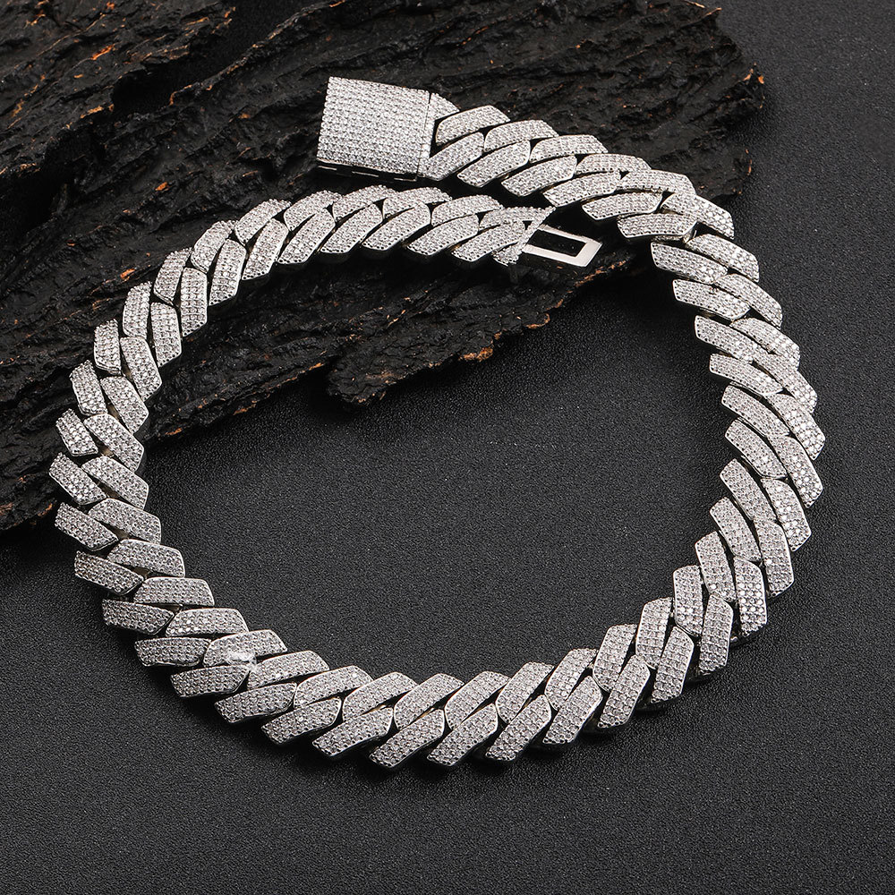 20MM 3-Row Iced Prong Cuban Chain Necklace