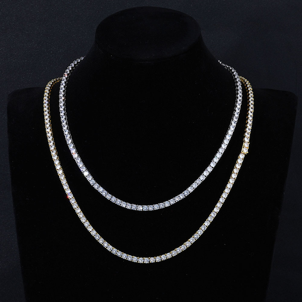 4mm Full Iced Diamond Tennis Chain Necklace