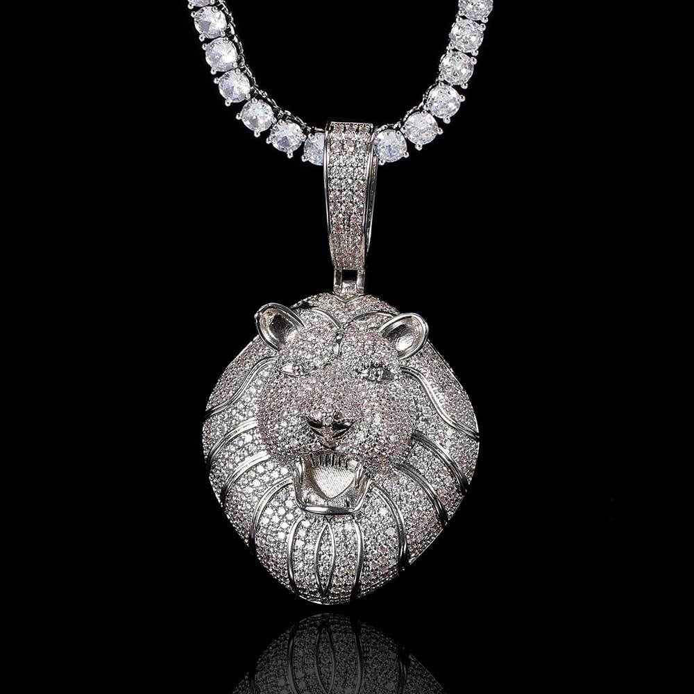 Big Gold Lion Pendant Necklace